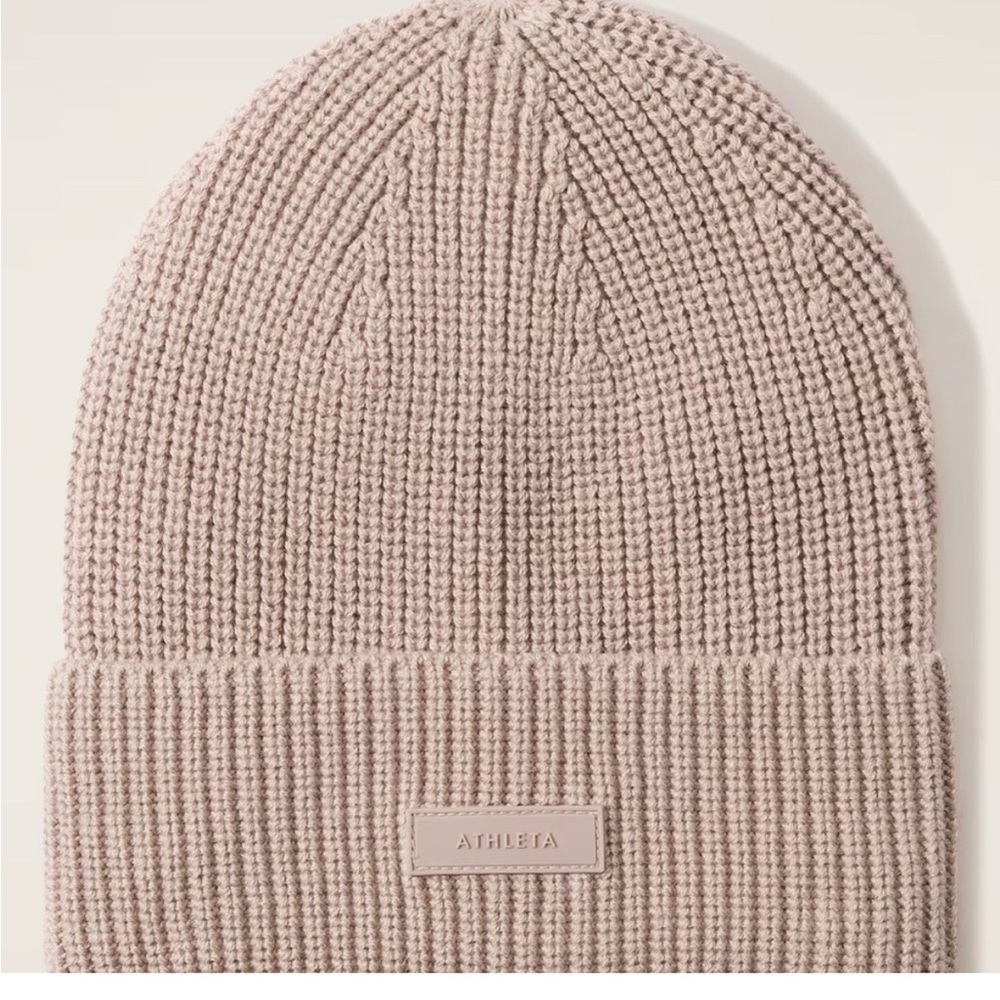 Athleta Taupe Knit Beanie